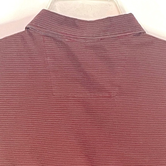 John Varvatos Maroon and Grey Striped Collared Short Sleeve Size Small - Picture 10 of 12